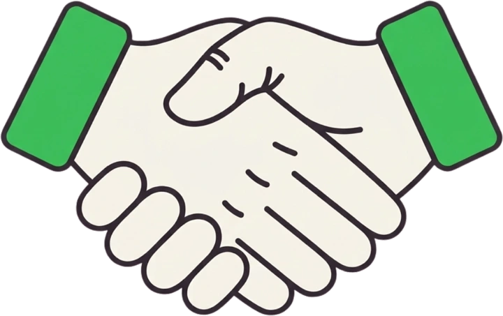 A handshake representing mutual commitment