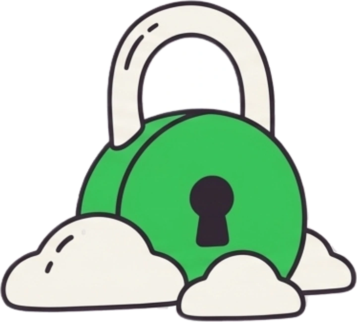 A green padlock representing exclusivity