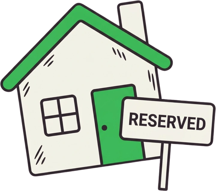 A home with a reserved sign